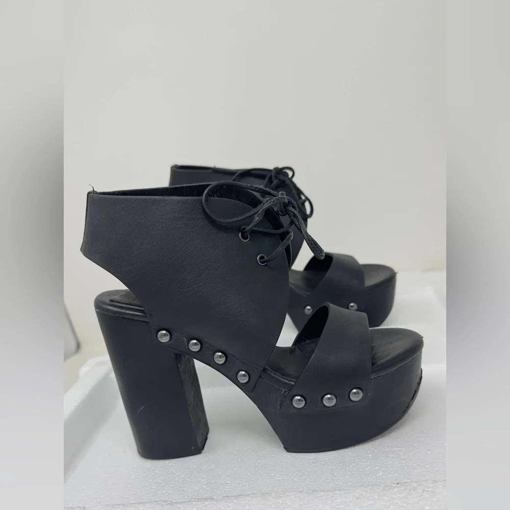 JIL SANDER NAVY‎ Sandals / 36 / 6.5 To 7 BLK / Leather Black 5 Inches Tall